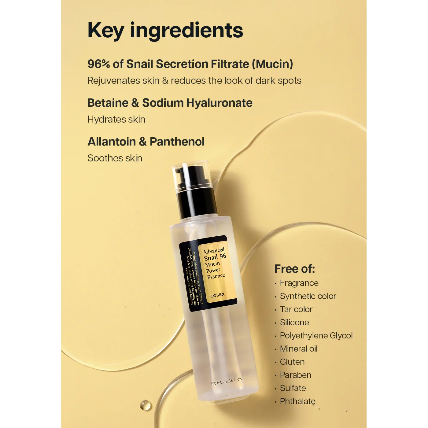 COSRX Advanced Snail 96 Mucin Power Essence key ingredients and skincare benefits