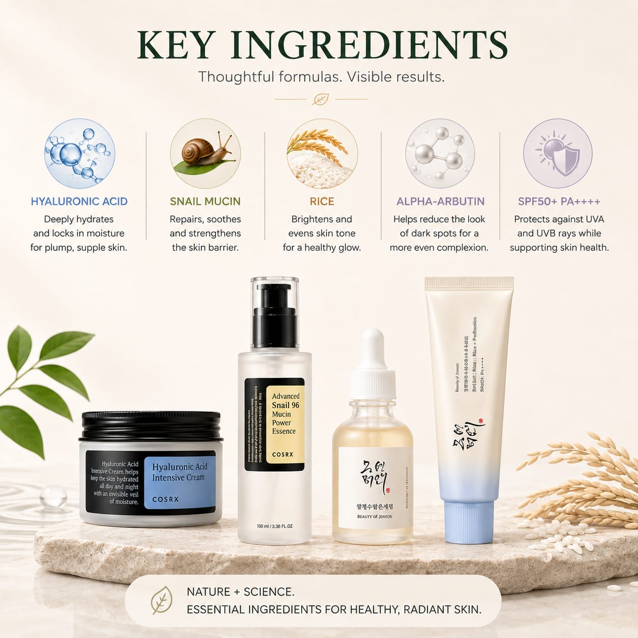 Key ingredients in the Apple of Youth Full Ritual Korean skincare set